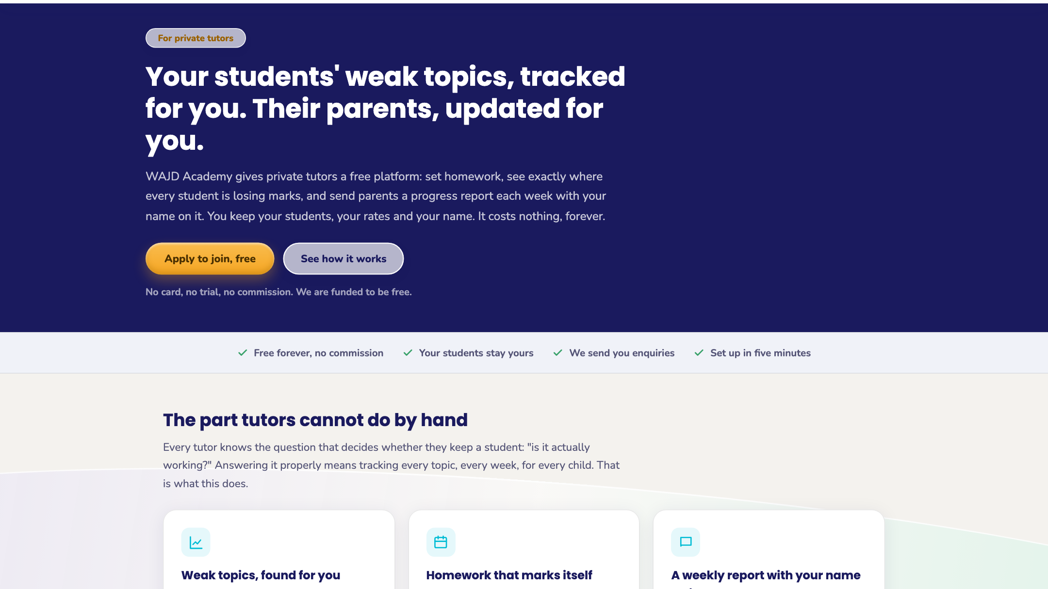 The WAJD Academy tutor platform